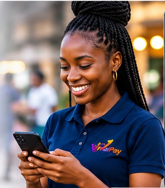 ViralPay marketer using a mobile phone